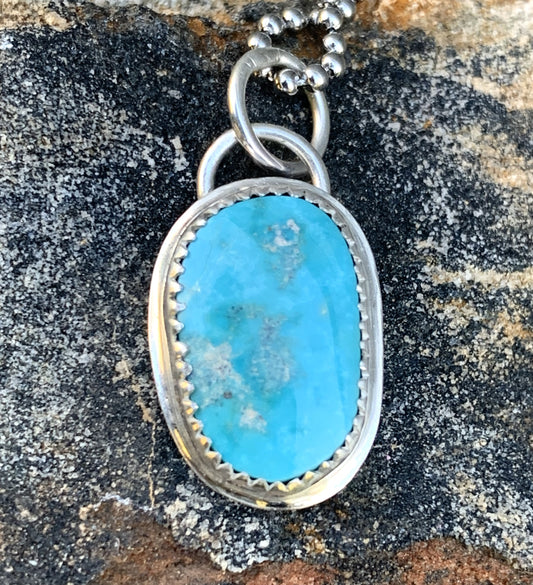 Handmade Sterling Silver Turquoise Pendant Necklace