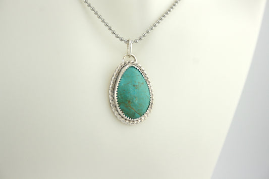 Turquoise Pendant Sterling Silver | Handmade Gemstone Necklace