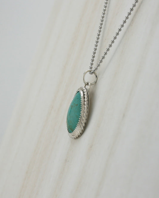 Turquoise Pendant Sterling Silver | Handmade Gemstone Necklace